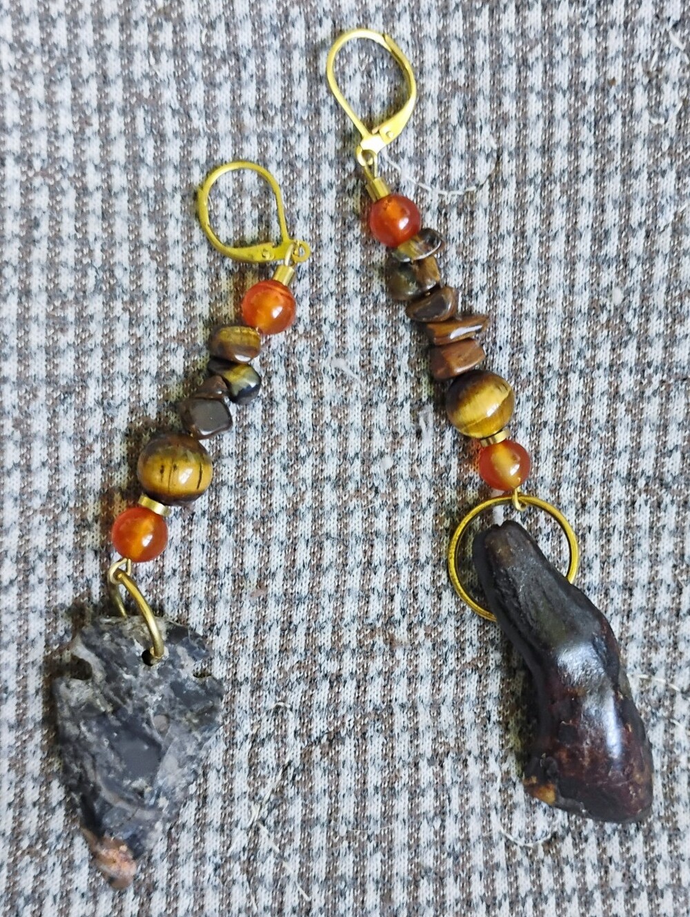 Mismatch Buffalo Tooth + Arrowhead Statement Earrings